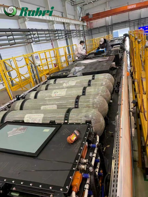 Réservoir de stockage d'hydrogène en fibre de carbone de type IV, 700 bars, 210 L, avec vanne à hydrogène